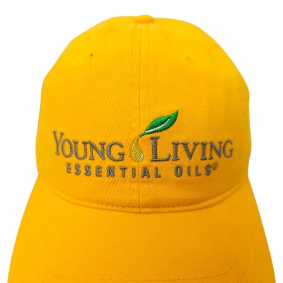 Young Living Essential Oils Tuck Strap Cap Washed Chino Twill Gold Baseball Hat - Picture 7 of 13